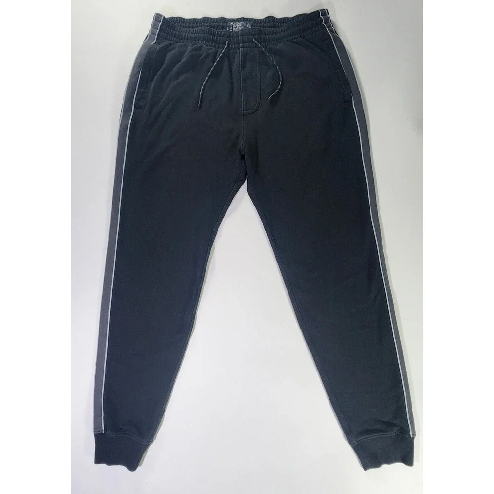 Abercrombie & Fitch Jogger Men Large Black Striped Activewear Pants Soft Fleece